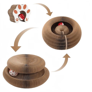 Foldable Cat Scratcher with Bell & Catnip